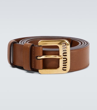Logo leather belt | Miu Miu