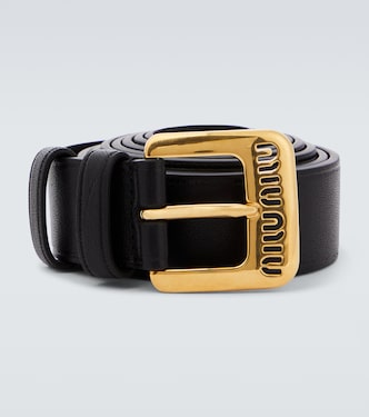 Logo leather belt | Miu Miu