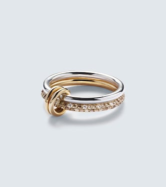 Virgo Petite 18kt gold and sterling silver ring with diamonds | Spinelli Kilcollin