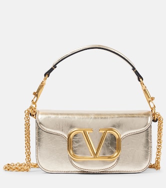 Locò Small metallic leather shoulder bag | Valentino Garavani