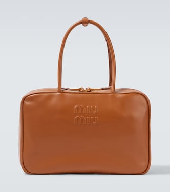 Beau Large leather tote bag | Miu Miu