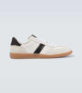 Archer suede-trimmed leather sneakers | Tom Ford