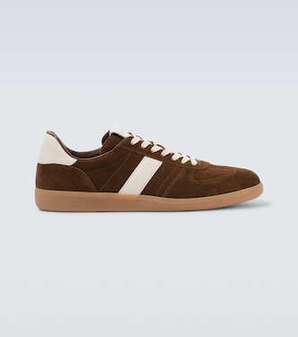 Archer leather-trimmed suede sneakers | Tom Ford