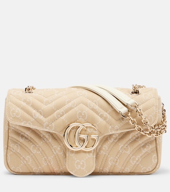 GG Marmont Small denim shoulder bag | Gucci