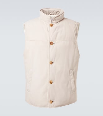Suede down vest | Brunello Cucinelli