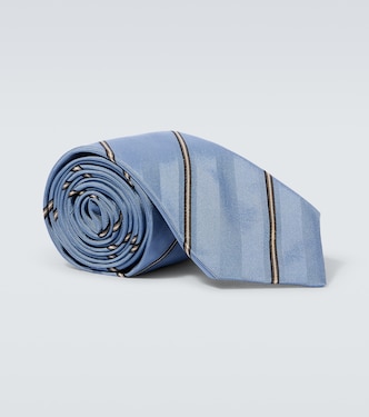 Striped silk tie | Brunello Cucinelli