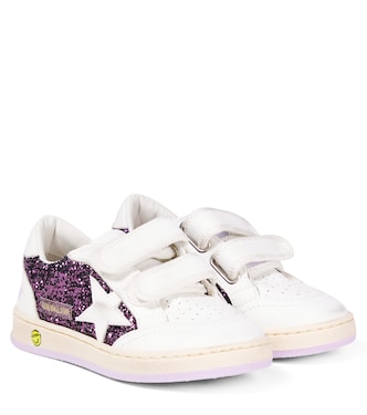 Ball Star glitter and leather sneakers | Golden Goose Kids