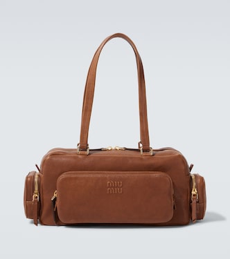 Pocket leather tote bag | Miu Miu