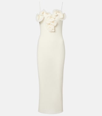 Floral-appliqué crêpe midi dress | Magda Butrym